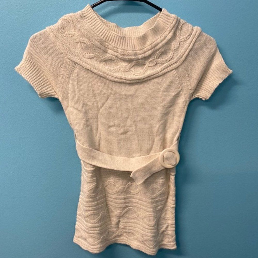 sweater, sweet lil girls sweater top with belt, size M 5/6 by cherry stix
